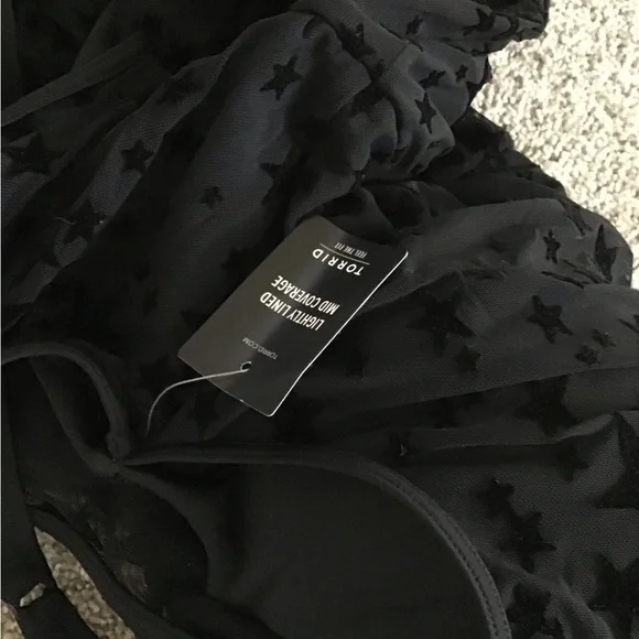 Women's Black Star Mesh swimsuit torrid 0 nwt - Picture 8 of 13